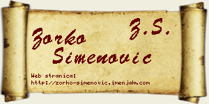 Zorko Simenović vizit kartica